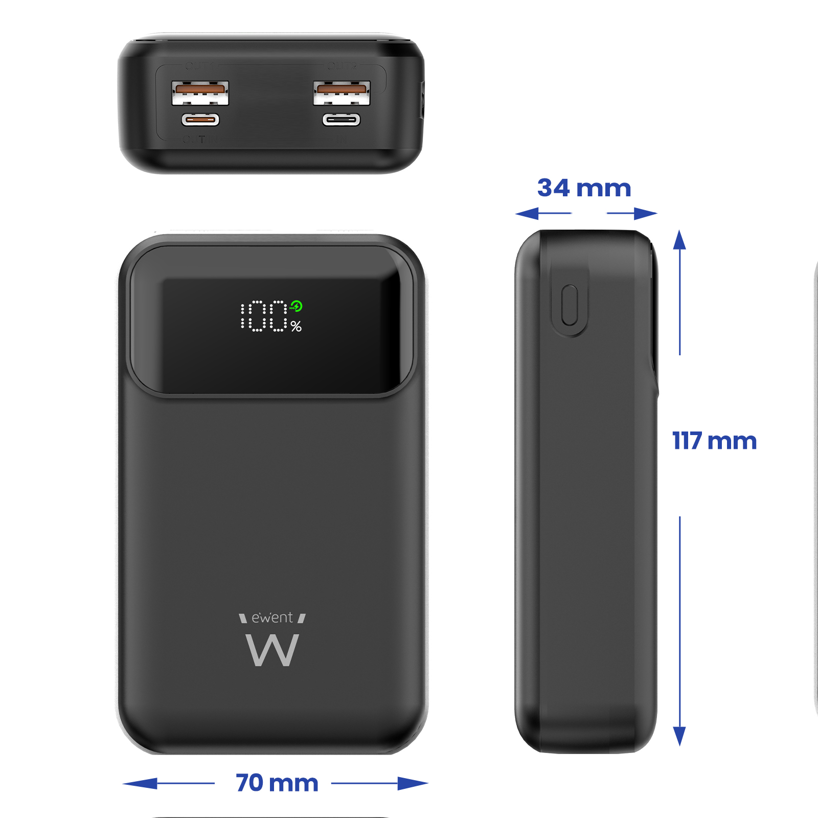 POWER BANK 20000mAh PD 65W Ultra-Rapida con USB-C